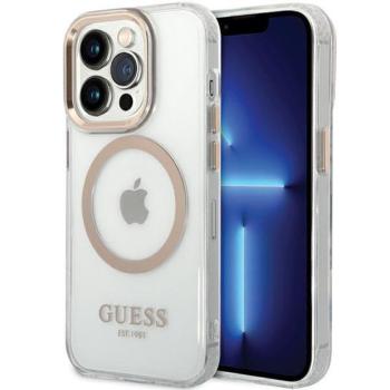 Guess GUHMP15SHTRMD Metal Outline MagSafe-kompatibilis tok iPhone 15 - arany színű kép