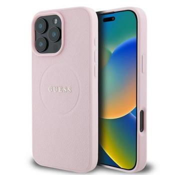 Guess GUHMP15XPGHSMMP Grained Ring MagSafe keménytok iPhone 15 Pro Max - rózsaszín kép