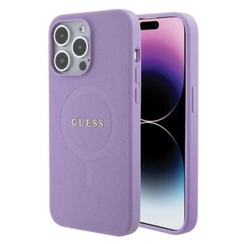 Guess GUHMP15XPSAHMCU iPhone 15 Pro Max 6.7&quot; lila keménytok Saffiano MagSafe Saffiano kép