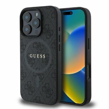 Guess GUHMP16LG4GFRK 4G Ring Classic Logo MagSafe keménytok iPhone 16 Pro - fekete kép