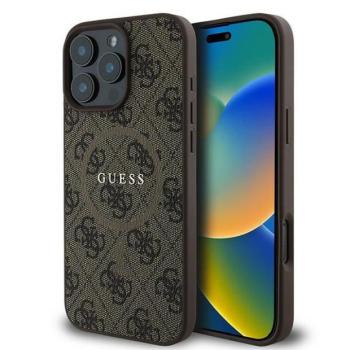 Guess GUHMP16LG4GFRW 4G Ring Classic Logo MagSafe keménytok iPhone 16 Pro - barna kép