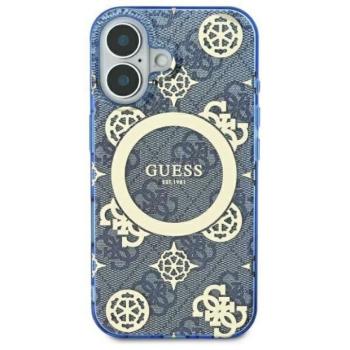 Guess GUHMP16LH4PYEEB IML Peony On 4G Background MagSafe keménytok iPhone 16 Pro - kék kép