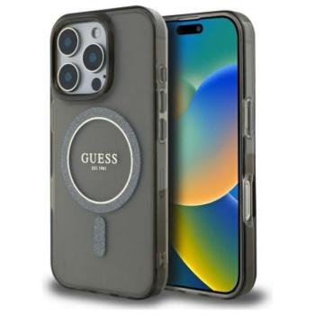 Guess GUHMP16LHFGEREK IML Glitter Circle MagSafe-kompatibilis keménytok iPhone 16 Pro - fekete kép