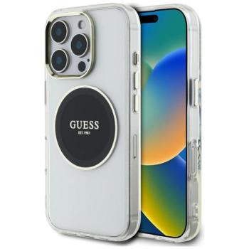 Guess GUHMP16LHTDRCEDK IML Metal Colored Circle Classic Logo MagSafe-kompatibilis tok iPhone 16 Pro - fekete kép