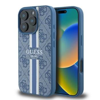 Guess GUHMP16LP4RPSB 4G Printed Stripes MagSafe keménytok iPhone 16 Pro - kék kép