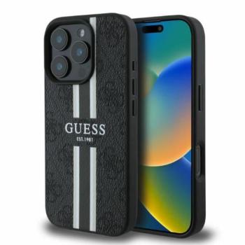 Guess GUHMP16LP4RPSK MagSafe 4G Printed Stripes keménytok iPhone 16 Pro - fekete kép