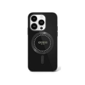 Guess GUHMP16LPFTDTEK IML Rhinestones MagSafe keménytok iPhone 16 Pro - fekete kép