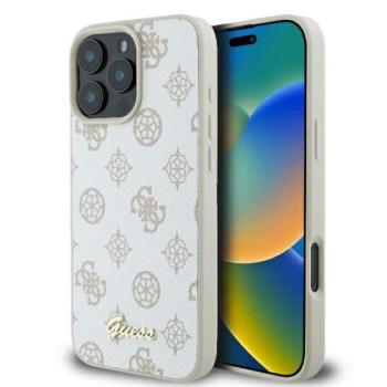Guess GUHMP16LPGPYSH Peony Script Logo MagSafe keménytok iPhone 16 Pro - fehér kép