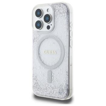 Guess GUHMP16LRGRGES Resin Gradient Glitter MagSafe-kompatibilis tok iPhone 16 Pro - ezüst színű kép