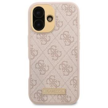 Guess GUHMP16LU4GPRP 4G Logo Plate MagSafe keménytok iPhone 16 Pro - rózsaszín kép
