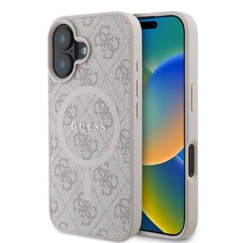Guess GUHMP16MG4GFRP 4G Ring Classic Logo MagSafe keménytok iPhone 16 Plus - rózsaszín kép