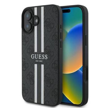 Guess GUHMP16MP4RPSK 4G Printed Stripes MagSafe keménytok iPhone 16 Plus - fekete kép