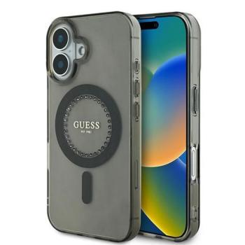 Guess GUHMP16MPFTDTEK IML Rhinestones MagSafe keménytok iPhone 16 Plus - fekete kép
