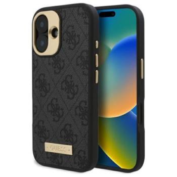 Guess GUHMP16MU4GPRK 4G Logo Plate MagSafe keménytok iPhone 16 Plus - fekete kép