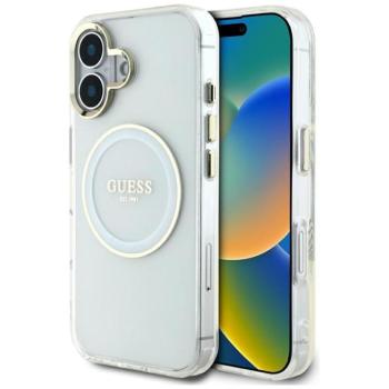 Guess GUHMP16SHTDRCEDH IML Metal Colored Circle Classic Logo MagSafe-kompatibilis tok iPhone 16 - fehér kép
