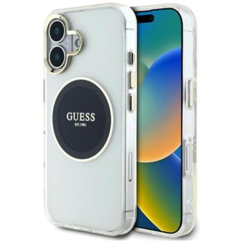 Guess GUHMP16SHTDRCEDK IML Metal Colored Circle Classic Logo MagSafe-kompatibilis tok iPhone 16 - fekete kép