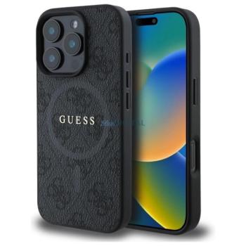 Guess GUHMP16XG4GFRK 4G Ring Classic Logo MagSafe-kompatibilis tok iPhone 16 Pro Max - fekete kép