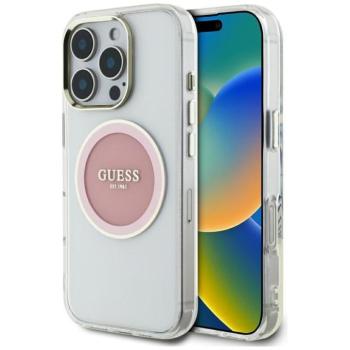 Guess GUHMP16XHTDRCEDP IML Metal Colored Circle Classic Logo MagSafe-kompatibilis tok iPhone 16 Pro Max - rózsaszín kép
