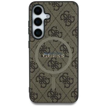 Guess GUHMS25LG4GFRW 4G Ring Classic Logo MagSafe-kompatibilis tok Samsung Galaxy S25 Ultra - barna kép