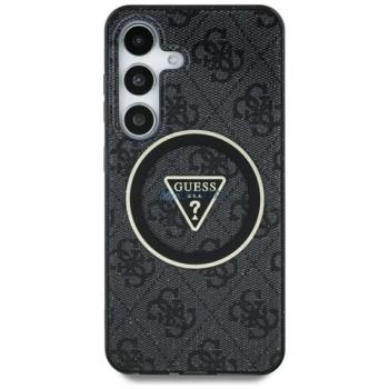 Guess GUHMS25LHG4PRTGK IML Metal Glitter 4G Circle Triangle MagSafe-kompatibilis tok Samsung Galaxy S25 Ultra - fekete kép