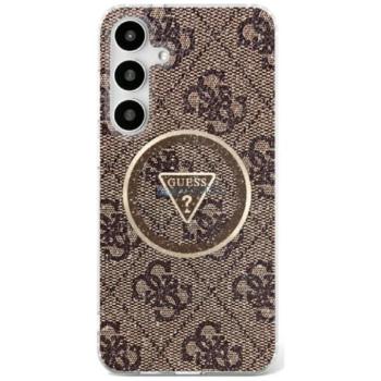Guess GUHMS25LHG4PRTGW IML Metal Glitter 4G Circle Triangle MagSafe-kompatibilis tok Samsung Galaxy S25 Ultra - barna kép