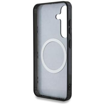 Guess GUHMS25SH4PYEEK IML Peony on 4G Background MagSafe-kompatibilis tok Samsung Galaxy S25 - fekete kép