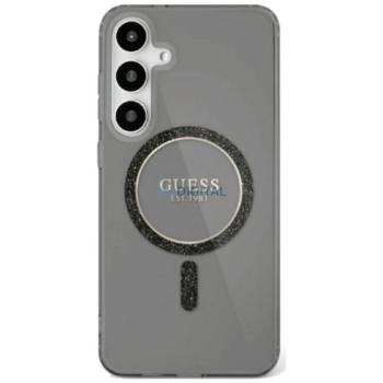 Guess GUHMS25SHFGEREK IML Glitter Circle MagSafe-kompatibilis tok Samsung Galaxy S25 - fekete kép
