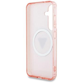 Guess GUHMS25SHG4PRTGP IML Metal Glitter 4G Circle Triangle MagSafe-kompatibilis tok Samsung Galaxy S25 - rózsaszín kép