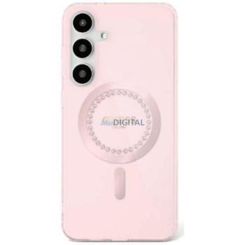 Guess GUHMS25SPFTDTEP IML Rhinestones MagSafe-kompatibilis tok Samsung Galaxy S25 - rózsaszín kép