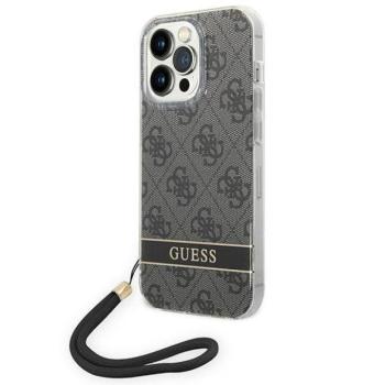 Guess GUOHCP14LH4STK iPhone 14 Pro 6,1&quot; fekete 4G Print Strap keménytok kép