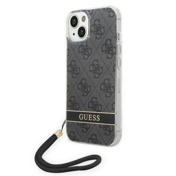 Guess GUOHCP14MH4STK iPhone 14 Plus / 15 Plus 6.7&quot; fekete keménytok 4G nyomtatott szíj kép
