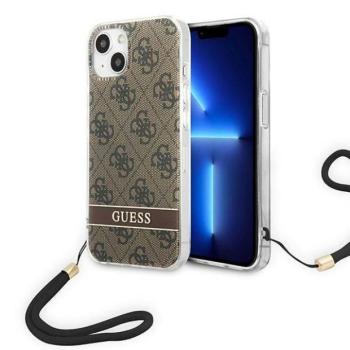 Guess GUOHCP14MH4STW iPhone 14 Plus 6.7&quot; barna keménytok 4G nyomtatott pánttal kép