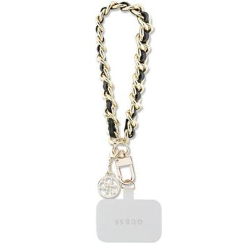 Guess GUOUCHSAMC4K Univerzális csuklópánt fekete szafián lánc 4G Charm tok kép