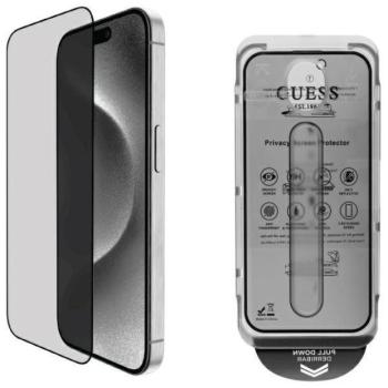 Guess GUTGP16XBOKGCIP Screen Protector Privacy 2.5D Outline betekintésvédett edzett üveg kijelzővédő iPhone 16 Pro Max kép