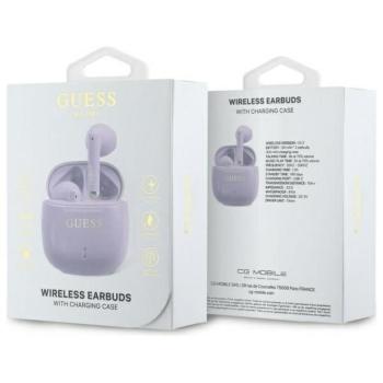 Guess GUTWSJ14ESGU Printed Classic Logo TWS bluetooth vezeték nélküli fülhallgató - lila kép