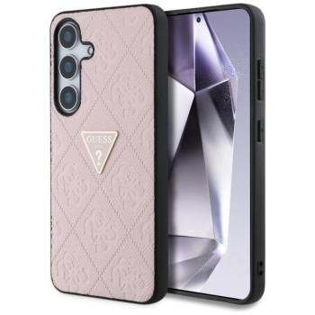 Guess Hot Stamp 4G Pattern Triangle Metal Logo Samsung Galaxy S25 kemény hátlap tok, rózsaszín kép