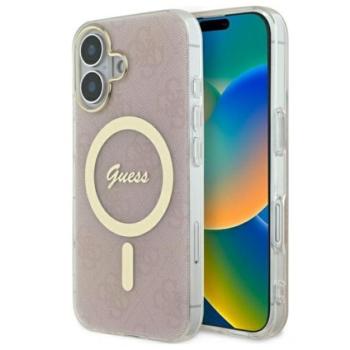 Guess IML 4G MagSafe iPhone 16 MagSafe kemény hátlap tok, rózsaszín GUHMP16SH4STP kép