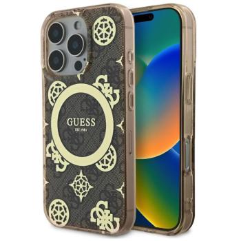 Guess IML 4G Peony iPhone 16 Pro Max kemény hátlap tok, barna kép