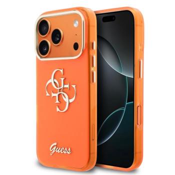 Guess IML 4G Script Metal Logo Apple iPhone 17 Pro tok, narancs kép