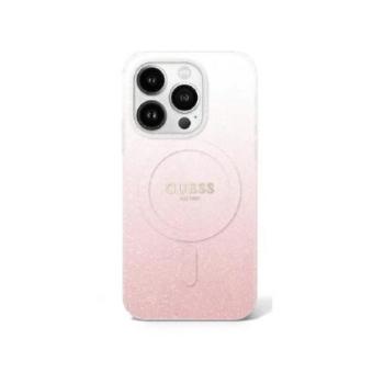 Guess IML Glitter Gradient iPhone 16 Pro MagSafe kemény hátlap tok, rózsaszín GUHMP16LHGRCELP kép