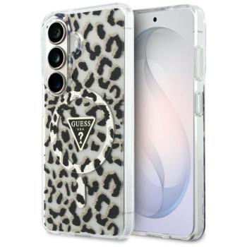 Guess IML Leopard Print Triangle Samsung Galaxy S26 mágneses tok, MagSafe, fekete kép
