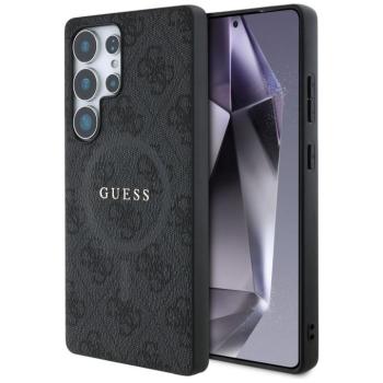 Guess Leather 4G Colored Ring Classic Logo MagSafe Samsung Galaxy S25 Ultra kemény hátlap tok, fekete kép