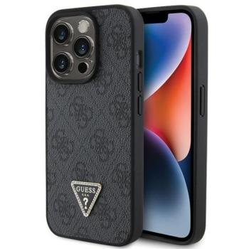 Guess Leather 4G Diamond Triangle Apple iPhone 15 Pro Max hátlap tok, fekete kép