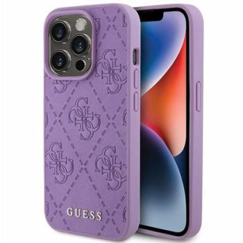 Guess Leather 4G Stamped Apple iPhone 15 Pro Max hátlap tok, lila kép
