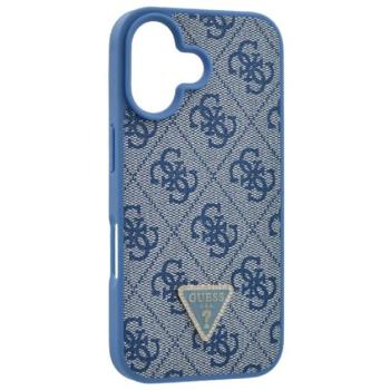 GUESS LEATHER METAL LOGO STRASS CROSSBODY szilikon telefonvédő (ütésállóság, bőr hatású hátlap + vállpánt) SÖTÉTKÉK Apple iPhone 16 kép