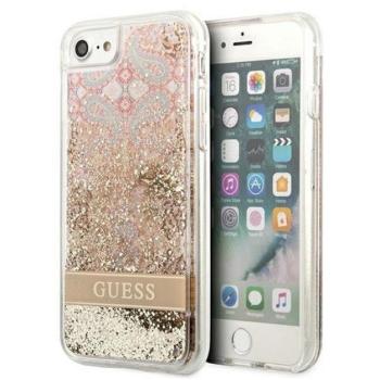 Guess Liquid Glitter Paisley Apple iPhone SE 2022/2020/8/7 hátlap tok, arany kép