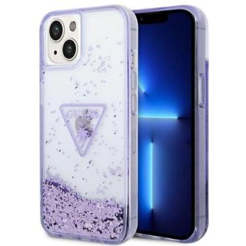 Guess Liquid Glitter Palm Apple iPhone 14 Plus hátlap tok, lila kép