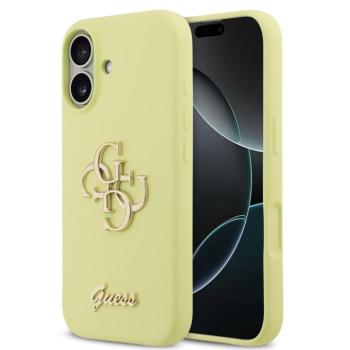 Guess Liquid Silicone 4G Metal Logo Apple iPhone 17 hátlap tok, sárga kép