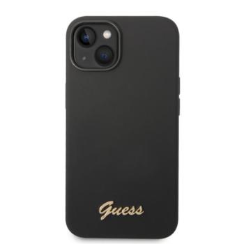 Guess Liquid Silicone Metal Logo Apple iPhone 14 Plus hátlap tok, fekete kép