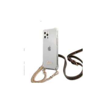 Guess PC Gold 4G Chain and Script Apple iPhone 12/12 Pro hátlap tok, átlátszó kép
